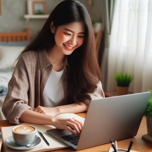 Student attending remote tutoring session